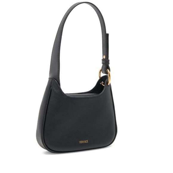 Versace La Medusa Chain Leather Hobo Bag Black - Picture 2 of 11